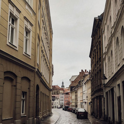 ドイツ、ゲルリッツの街並み / アートポスター 風景写真 ヨーロッパ グランドブダペストホテル撮影ロケ地 縦長 白黒 5枚目の画像