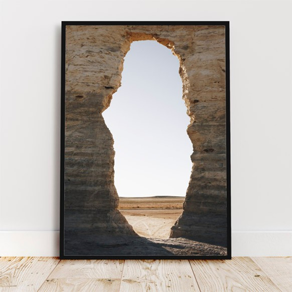 モニュメントロックス / アートポスター 風景写真 インテリア 縦長 岩 自然 穴 アメリカ カンザス オークレー 2枚目の画像