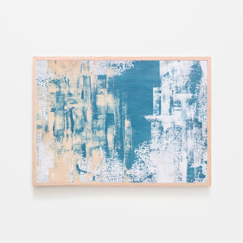 抽象画、ネコとブルー2