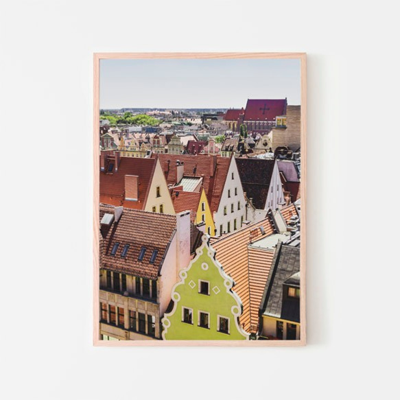 ポーランドの街並み / アートポスター カラー インテリア 縦長