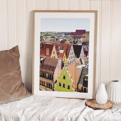 ポーランドの街並み / アートポスター カラー インテリア 縦長