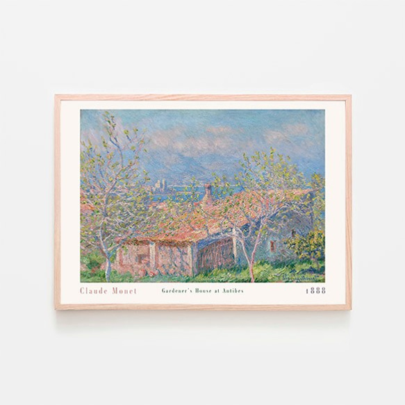 クロード・モネ "Gardener's House at Antibes" / アートポスター 風景画 パステルカラー 1枚目の画像
