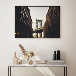 マンハッタン橋 / アートポスター インテリア 2L〜 アート写真 粒子 横長 アメリカ 建築物 マンハッタンブリッジ 2枚目の画像