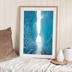 ヴァトナヨークトル氷河 / アイスランド 氷の洞窟 入口 ヨーロッパ ポスター 写真 青 自然 縦長 4枚目の画像