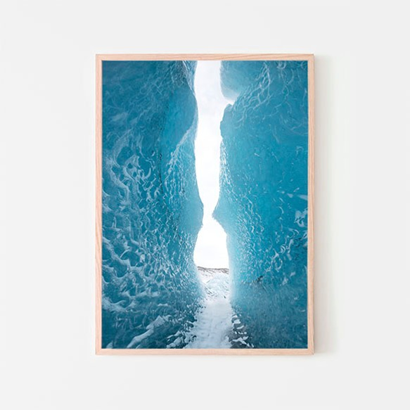 ヴァトナヨークトル氷河 / アイスランド 氷の洞窟 入口 ヨーロッパ ポスター 写真 青 自然 縦長 5枚目の画像