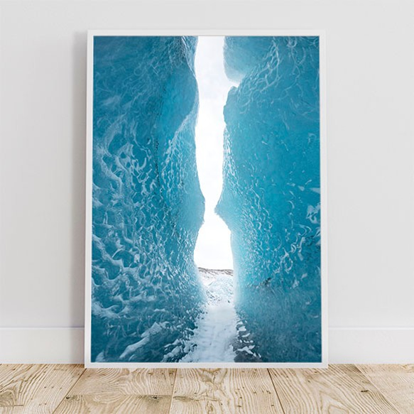 ヴァトナヨークトル氷河 / アイスランド 氷の洞窟 入口 ヨーロッパ ポスター 写真 青 自然 縦長 6枚目の画像