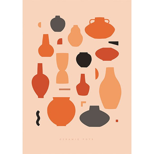陶器 / ポスター 写真 セラミックポット ミニマリストシェイプ