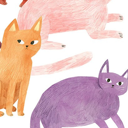 カラフルな猫たち / ポスター 写真 クリエイティブ イラスト 動物 ネコ