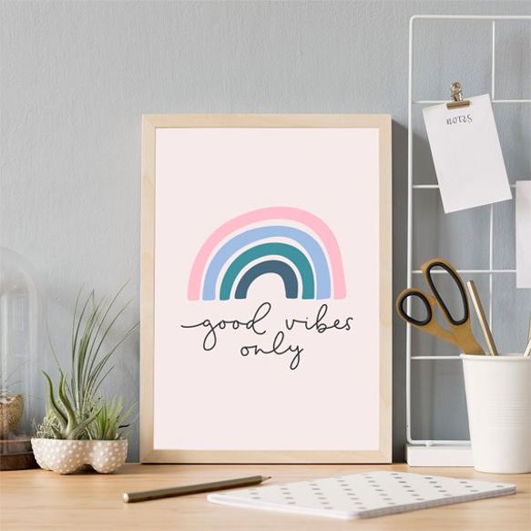 虹 good vibes only / ポスター 写真 クリエイティブ イラスト アート