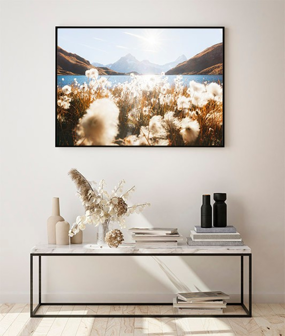 バッハアルプ湖 / アートポスター 風景写真 景色 山 自然 スイス アルプス山脈 アートプリント 横長 植物 3枚目の画像