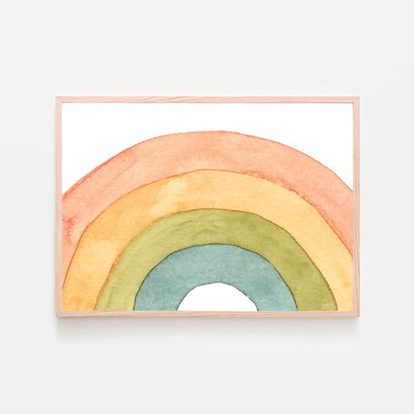 プリントアート レインボードッグ 額縁アクリル版付き 絵画