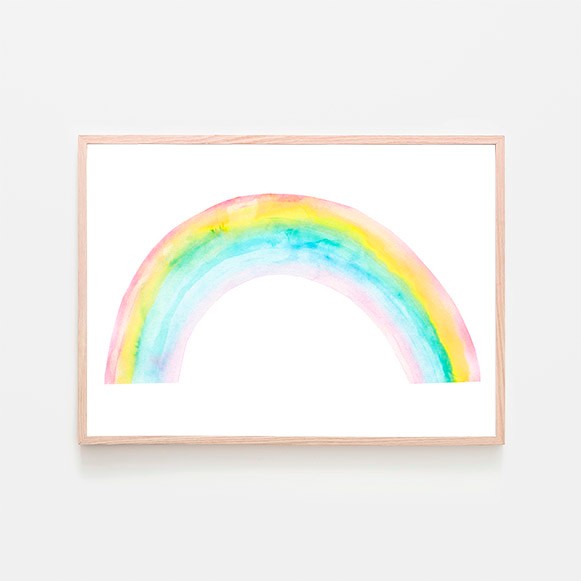 絵画 額縁アクリル版付き レインボードッグ プリントアート