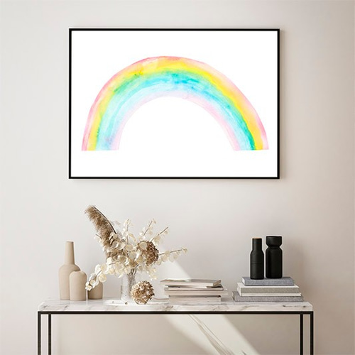 プリントアート レインボードッグ 額縁アクリル版付き 絵画