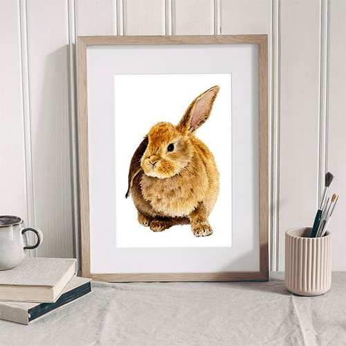 うさぎ / アートポスター 水彩画 イラスト アートプリント 縦長 動物