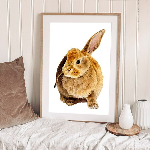 うさぎ / アートポスター 水彩画 イラスト アートプリント 縦長 動物