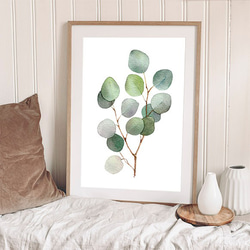 ユーカリ / アートポスター 水彩画 イラスト アートプリント A3 観葉植物 葉っぱ 枝 プラント ナチュラル 4枚目の画像