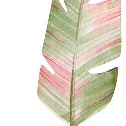 トロピカルリーフ / アートポスター 水彩画 イラスト ワイルドバナナ 縦長 観葉植物 葉っぱ ピンク オーガスタ A3 3枚目の画像