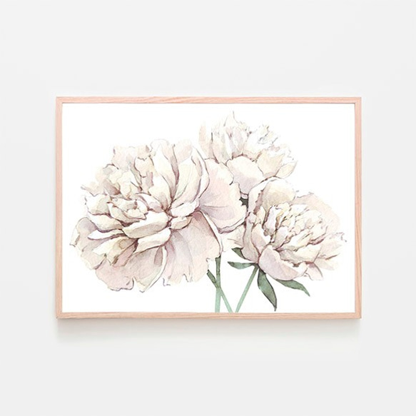 絵画 インテリア　絵　額付 (白)　油絵　F4-222023　花（ぼたん） 絵画 インテリア 絵 油絵 F4-222023 花（ぼたん） 絵画