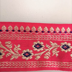 25【チロリアンテープ】刺繍　リボン　テープ【4/767】 ピンク　4cm巾×50㎝　　 3枚目の画像