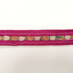 14【ブレードテープ】刺繍リボン　インド【PINK】  2.5cm巾×50㎝ 3枚目の画像