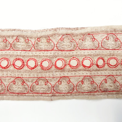 16【ブレードテープ】刺繍リボン　インド【RED-MIRROR】  7.5cm巾×50㎝ 2枚目の画像