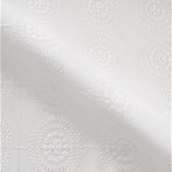 ◆SALE◆【刺繍生地】　インド綿100％【刺繍　WHITE】SBA-022　 100cm巾×50㎝　カット生地 4枚目の画像