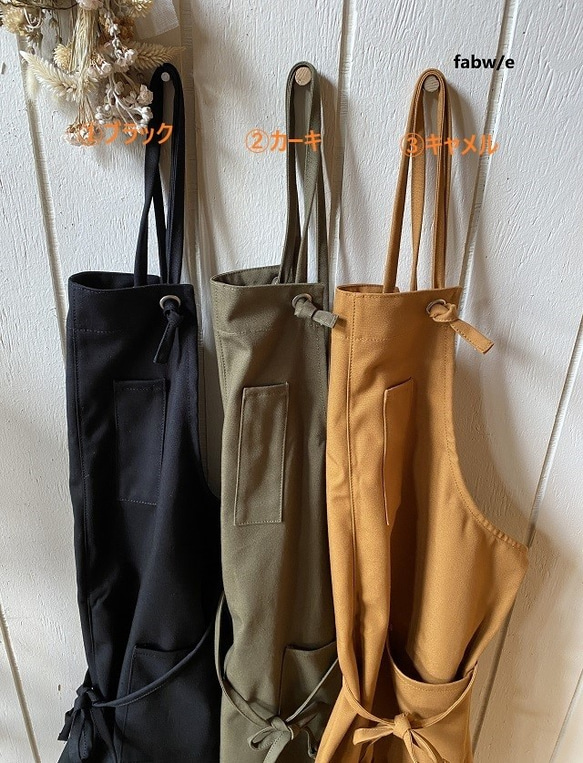 【日本製】fabw/eオリジナル《首のこらない♪オーガニックコットン ダックエプロン》 2枚目の画像