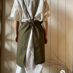 【日本製】fabw/eオリジナル《首のこらない♪オーガニックコットン ダックエプロン》 5枚目の画像