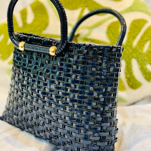 ハワイアンコード◯大容量　ショルダー付　トートバッグ◯パールライムイエロー ハワイアンコード◯大容量 ショルダー付 トートバッグ◯パール