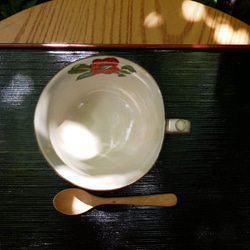京焼・清水焼　スープカップ（椿） 3枚目の画像