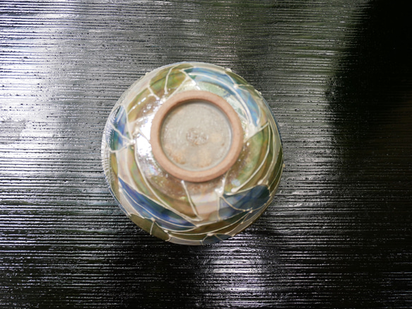 京焼・清水焼　ご飯茶碗　ペア　イッチン装飾　（パールブルー・パールピンク） 4枚目の画像