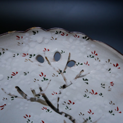 京焼・清水焼　大皿　桜（吉野山）図 4枚目の画像