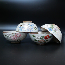 京焼・清水焼　色絵　絵替わり　ご飯茶碗（小） 5枚目の画像