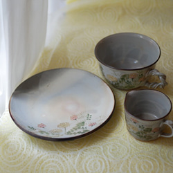 京焼・清水焼  コーヒー碗皿（春草） 9枚目の画像
