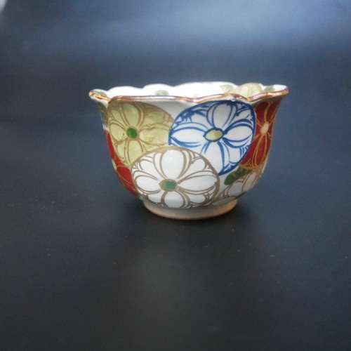 京焼・清水焼 乾山写し 色絵 付出し・小鉢（菊） お椀・ボウル