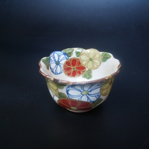 京焼・清水焼 乾山写し 色絵 付出し・小鉢（菊） お椀・ボウル