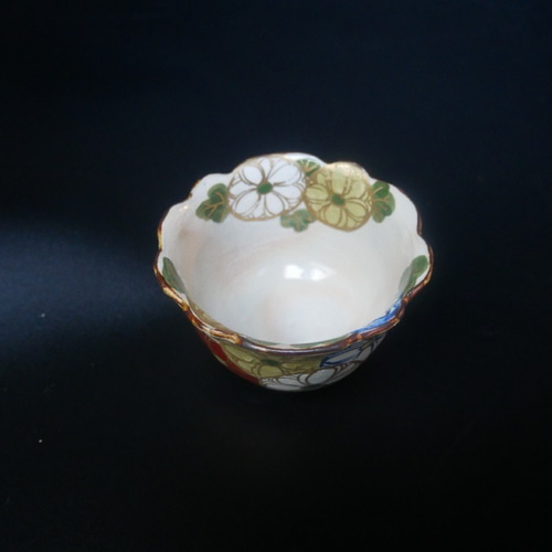 京焼・清水焼 乾山写し 色絵 付出し・小鉢（菊） お椀・ボウル・鉢