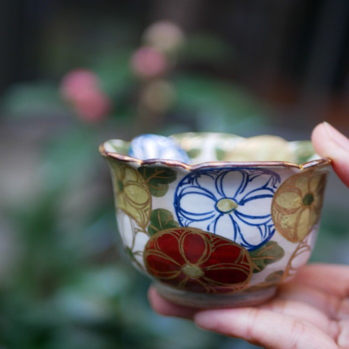 京焼・清水焼 乾山写し 色絵 付出し・小鉢（菊） お椀・ボウル・鉢