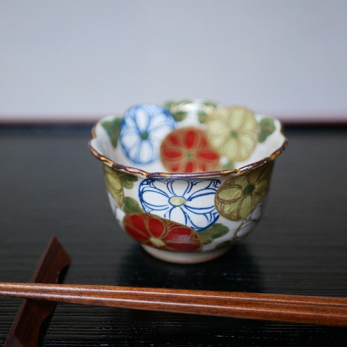京焼・清水焼 乾山写し 色絵 付出し・小鉢（菊） お椀・ボウル・鉢