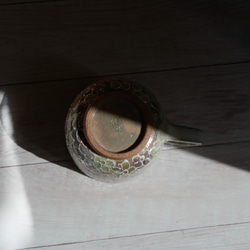 京焼・清水焼 　マグカップ　（イッチン装飾　ラスター彩　花詰め　ピンク） 5枚目の画像