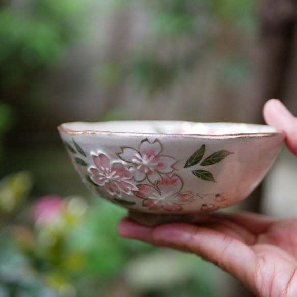 京燒/清水燒飯碗 Sakura/Itchin/Kinsai 尺寸：中號 第1張的照片