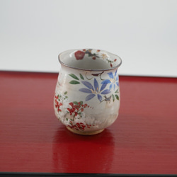 京燒 / 清水燒 彩繪 茶杯 四季花（櫻花、梅、鐵絲、萩） 第4張的照片
