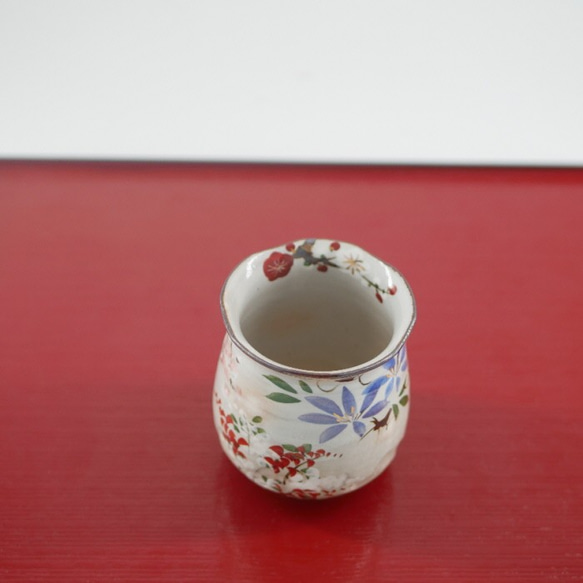 京燒 / 清水燒 彩繪 茶杯 四季花（櫻花、梅、鐵絲、萩） 第6張的照片