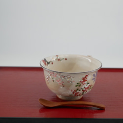 京焼・清水焼　色絵　スープカップ　四季草花（梅・桜・鉄線・萩） 3枚目の画像