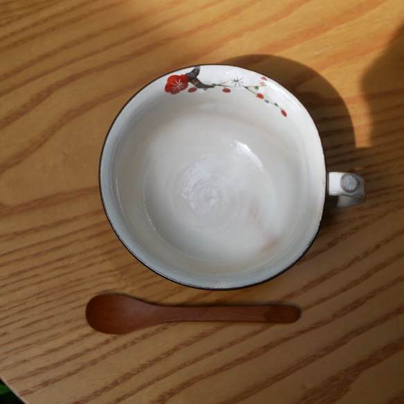 京焼・清水焼　色絵　スープカップ　四季草花（梅・桜・鉄線・萩） 7枚目の画像