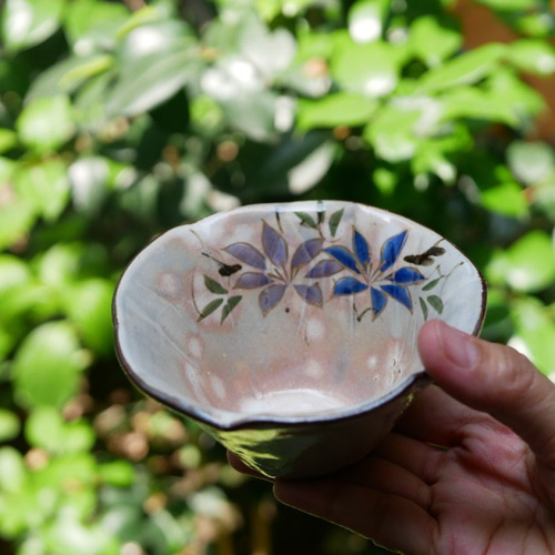 京焼・清水焼 色絵 輪花小鉢（鉄線） お椀・ボウル・鉢 Shun 通販