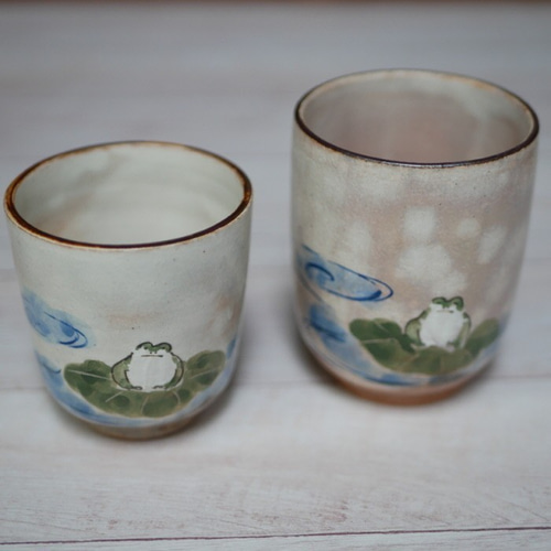 京焼・清水焼 色絵 湯のみ (細長）（蛙） 湯呑み Shun 通販 12046624