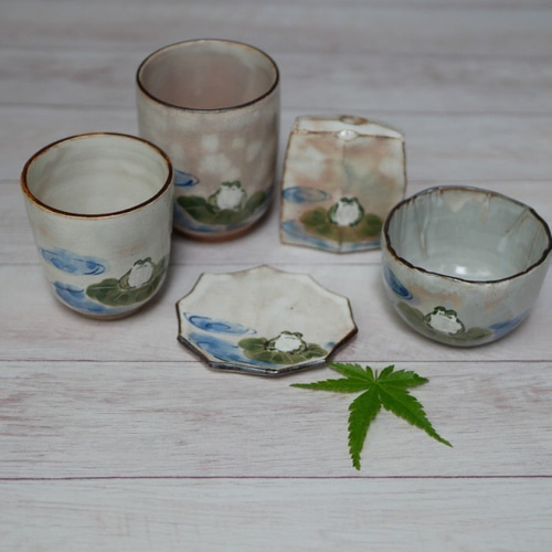 京焼・清水焼 色絵 湯のみ (細長）（蛙） 湯呑み Shun 通販 12046624