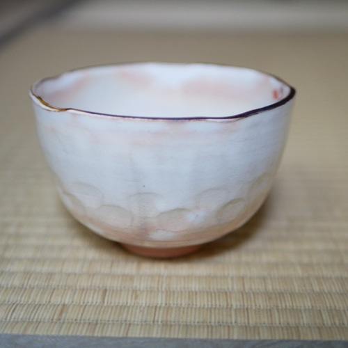 【茶道具】清水焼　色絵茶碗　A494 茶道具 色絵 菊に紅葉絵 茶碗 山川巌 共箱 京焼 清水焼 秋 薄茶
