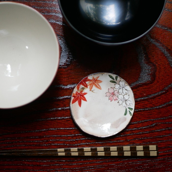 京焼・清水焼 色絵 ミニ小皿 雲錦（桜と紅葉） 薬味皿・豆皿 Shun 通販 